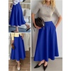 image:imageANRABESS Womens ALine Elastic High Waist Midi SkirtsRoyal Blue