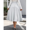image:imageANRABESS Womens ALine Elastic High Waist Midi SkirtsWhite