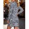 image:imageANRABESS Womens Long Sleeve Half Zip Mini DressApricot Blue Floral