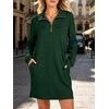 image:imageANRABESS Womens Long Sleeve Half Zip Mini DressDeep Green