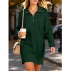 image:imageANRABESS Womens Long Sleeve Half Zip Mini DressDeep Green