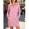 image:imageANRABESS Womens Long Sleeve Half Zip Mini DressPink