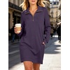 image:imageANRABESS Womens Long Sleeve Half Zip Mini DressPurple