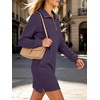 image:imageANRABESS Womens Long Sleeve Half Zip Mini DressPurple