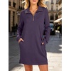 image:imageANRABESS Womens Long Sleeve Half Zip Mini DressPurple