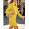image:imageANRABESS Womens Long Sleeve Half Zip Mini DressYellow