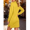 image:imageANRABESS Womens Long Sleeve Half Zip Mini DressYellow