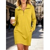 image:imageANRABESS Womens Long Sleeve Half Zip Mini DressYellow