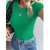 image:imageANRABESS Womens Ribbed Short Sleeve Tops Basic Tee ShirtsGreen