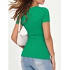 image:imageANRABESS Womens Ribbed Short Sleeve Tops Basic Tee ShirtsGreen