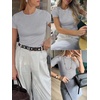 image:imageANRABESS Womens Ribbed Short Sleeve Tops Basic Tee ShirtsGrey
