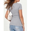 image:imageANRABESS Womens Ribbed Short Sleeve Tops Basic Tee ShirtsGrey