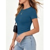 image:imageANRABESS Womens Ribbed Short Sleeve Tops Basic Tee ShirtsIndigo