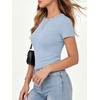 image:imageANRABESS Womens Ribbed Short Sleeve Tops Basic Tee ShirtsLight Blue