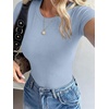 image:imageANRABESS Womens Ribbed Short Sleeve Tops Basic Tee ShirtsLight Blue