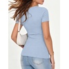 image:imageANRABESS Womens Ribbed Short Sleeve Tops Basic Tee ShirtsLight Blue