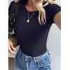 image:imageANRABESS Womens Ribbed Short Sleeve Tops Basic Tee ShirtsNavy Blue