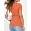 image:imageANRABESS Womens Ribbed Short Sleeve Tops Basic Tee ShirtsOrange