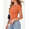 image:imageANRABESS Womens Ribbed Short Sleeve Tops Basic Tee ShirtsOrange