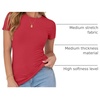 image:imageANRABESS Womens Ribbed Short Sleeve Tops Basic Tee ShirtsRed
