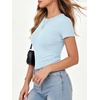 image:imageANRABESS Womens Ribbed Short Sleeve Tops Basic Tee ShirtsSky