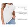 image:imageANRABESS Womens Ribbed Short Sleeve Tops Basic Tee ShirtsWhite