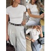 image:imageANRABESS Womens Ribbed Short Sleeve Tops Basic Tee ShirtsWhite