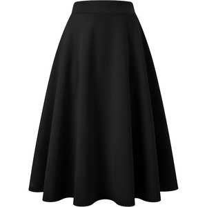 image:imageANRABESS Womens ALine Elastic High Waist Midi SkirtsBlack