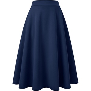 image:imageANRABESS Womens ALine Elastic High Waist Midi SkirtsNavy Blue