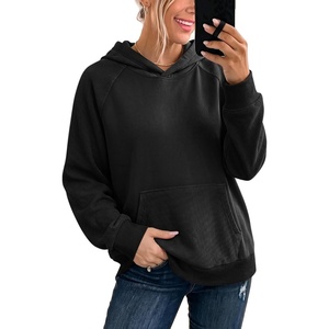 image:imageANRABESS Womens Waffle Knit Oversized Hoodie SweatshirtsBlack