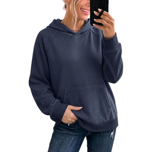 image:imageANRABESS Womens Waffle Knit Oversized Hoodie SweatshirtsNavy Blue