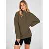 image:imageANRABESS Hoodies for Women Henley Collar Oversized SweatshirtBrown