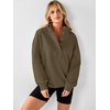 image:imageANRABESS Hoodies for Women Henley Collar Oversized SweatshirtBrown