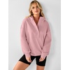 image:imageANRABESS Hoodies for Women Henley Collar Oversized SweatshirtLight Pink