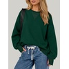image:imageANRABESS Sweatshirt for Women Crewneck Fleece 2026 Fall OutfitsDeep Green