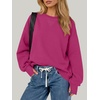image:imageANRABESS Sweatshirt for Women Crewneck Fleece 2026 Fall OutfitsRose Red