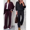 image:imageANRABESS Womens 2 Piece Lounge Set Color Block Tracksuit SweatsuitBlack
