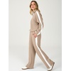 image:imageANRABESS Womens 2 Piece Lounge Set Color Block Tracksuit SweatsuitKhaki White