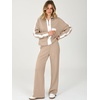image:imageANRABESS Womens 2 Piece Lounge Set Color Block Tracksuit SweatsuitKhaki White
