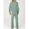 image:imageANRABESS Womens 2 Piece Lounge Set Color Block Tracksuit SweatsuitSage Green White