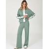 image:imageANRABESS Womens 2 Piece Lounge Set Color Block Tracksuit SweatsuitSage Green White