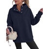 image:imageANRABESS Hoodies for Women Henley Collar Oversized SweatshirtDark Blue