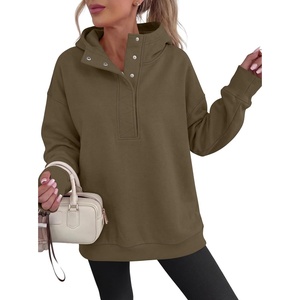 image:imageANRABESS Hoodies for Women Henley Collar Oversized SweatshirtBrown