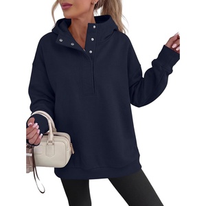 image:imageANRABESS Hoodies for Women Henley Collar Oversized SweatshirtDark Blue