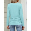 image:imageANRABESS Long Sleeve Shirts for Women V Neck Ruched Side Fall TopsAuqa
