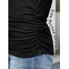 image:imageANRABESS Long Sleeve Shirts for Women V Neck Ruched Side Fall TopsBlack