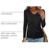 image:imageANRABESS Long Sleeve Shirts for Women V Neck Ruched Side Fall TopsBlack