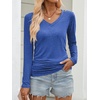 image:imageANRABESS Long Sleeve Shirts for Women V Neck Ruched Side Fall TopsBlue