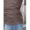 image:imageANRABESS Long Sleeve Shirts for Women V Neck Ruched Side Fall TopsBrown