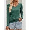 image:imageANRABESS Long Sleeve Shirts for Women V Neck Ruched Side Fall TopsForest Green